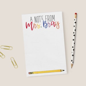 Custom Teacher Notepad | Personalized Notepad | Teacher Gift | Personalize Stationery | Back to School