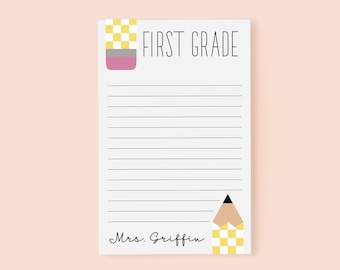 Teacher Notepad | Teacher Gift | Back to School | Pencil | School Notepad | Personalized Teacher Supplies | Stationery