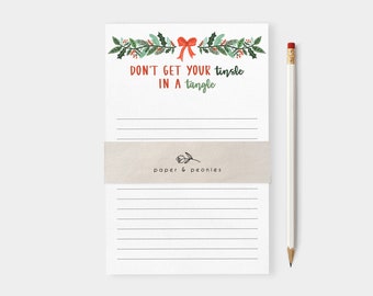 Christmas Notepad | Tinsel in a Tangle Notepad | Seasonal Notepad | Teacher Gift | Gift Notepad | Holiday Notepad | Christmas