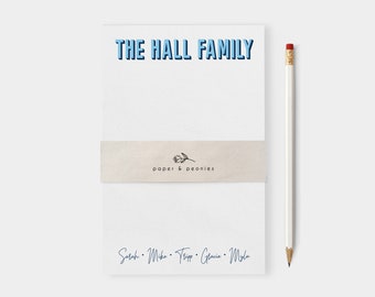 Personalized Family Notepad | Custom Notepad | Family Stationery | Family Stationery with Names | Tearaway Notepad | Personal Gift