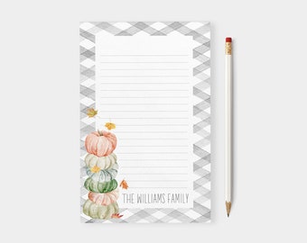 Fall Pumpkin Stack Notepad | Autumn Notepad |  Seasonal Notepad | Notepad Gift | Tearaway Notepad | Gift for Her