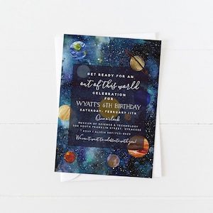 Space Birthday Invitation | Two The Moon | Out of this World Invitation | Planets Invitation | Constellation | Outer Space Birthday Invite