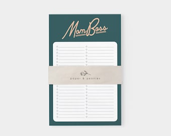 Mom Boss Notepad | Mom Notepad | Girl Boss Notepad | Teacher Gift | Gift Notepad | Gift for Her | Tearaway Notepad