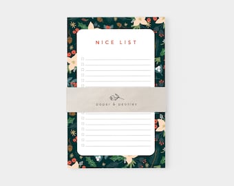 Nice List Christmas Notepad | Holiday To Do List | Funny Notepad | Tearaway Notepad | Stationery
