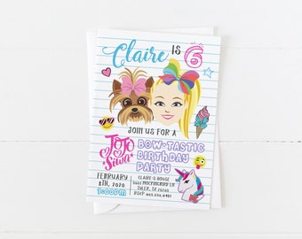 JoJo Siwa Birthday Invitation | Jo Jo Siwa Birthday | JoJo Siwa Party | Girls Birthday Invitation | Template | Printable | DIY or PRINTS