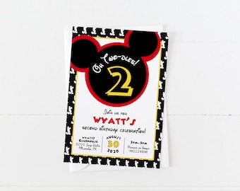 Mickey Mouse Invitation | Oh Twodles Birthday Invitation | Modern Mickey Mouse Invitation | Mickey Mouse Birthday Invitation | Mickey Mouse