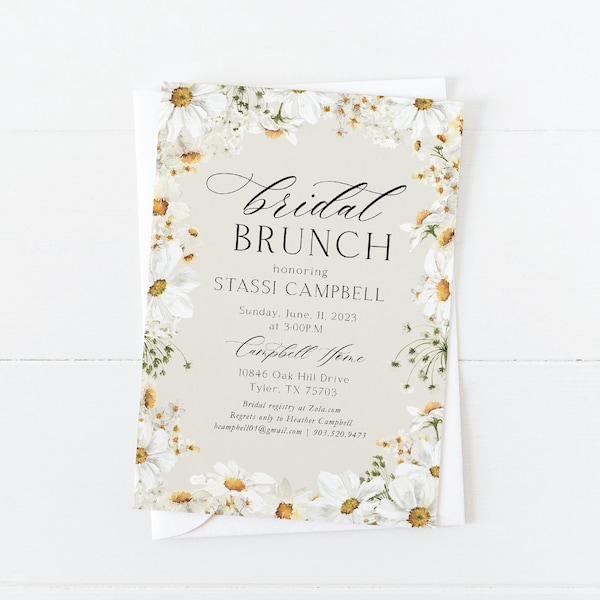 Daisy Bridal Shower Invitation | Wildflower Invitation | Floral Bridal Shower | Daisies | Digital | Prints | Spring