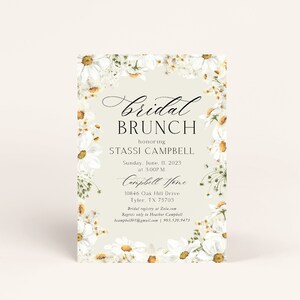 Daisy Bridal Shower Invitation Wildflower Invitation Floral Bridal Shower Daisies Digital Prints Spring image 2