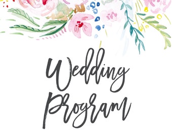Custom Wedding Program Design; Digital
