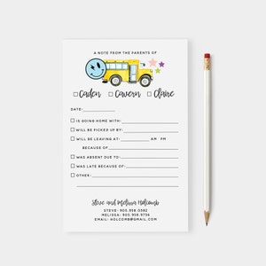 School Notepad, Back to School, Excuse Notepad, Notes for School, Retro, Teacher Notepad, Smiley Face, Personalized
