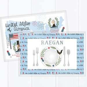 11x17 Reversible Laminated Placemat | NonToxic | Personalized | Custom  | America | Educational | United States