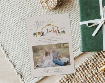 Nativity Photo Christmas Card | Christian Christmas Card | Simple  Photo Holiday Card | Jesus | Religious Holiday Card