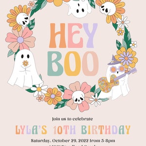 Retro Halloween Birthday Invitation Two Spooky Halloween Party Kids Halloween Invitation 2nd Birthday Invitation imagem 2