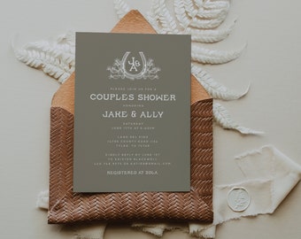 Couples Shower Invitation | His and Hers Coupes Shower Invitation | Western Shower Invitation | Horseshoe | Desert Invitation | Cactus