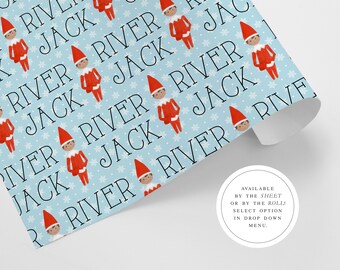 Custom Christmas Gift Wrap | Elf | Kids Holiday Wrapping Paper | Kids Christmas Paper | Roll | Sheet