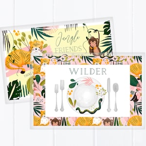 11x17 Reversible Laminated Placemat | NonToxic | Personalized | Custom Placemat | JUNGLE | EDUCATIONAL | RAINFOREST