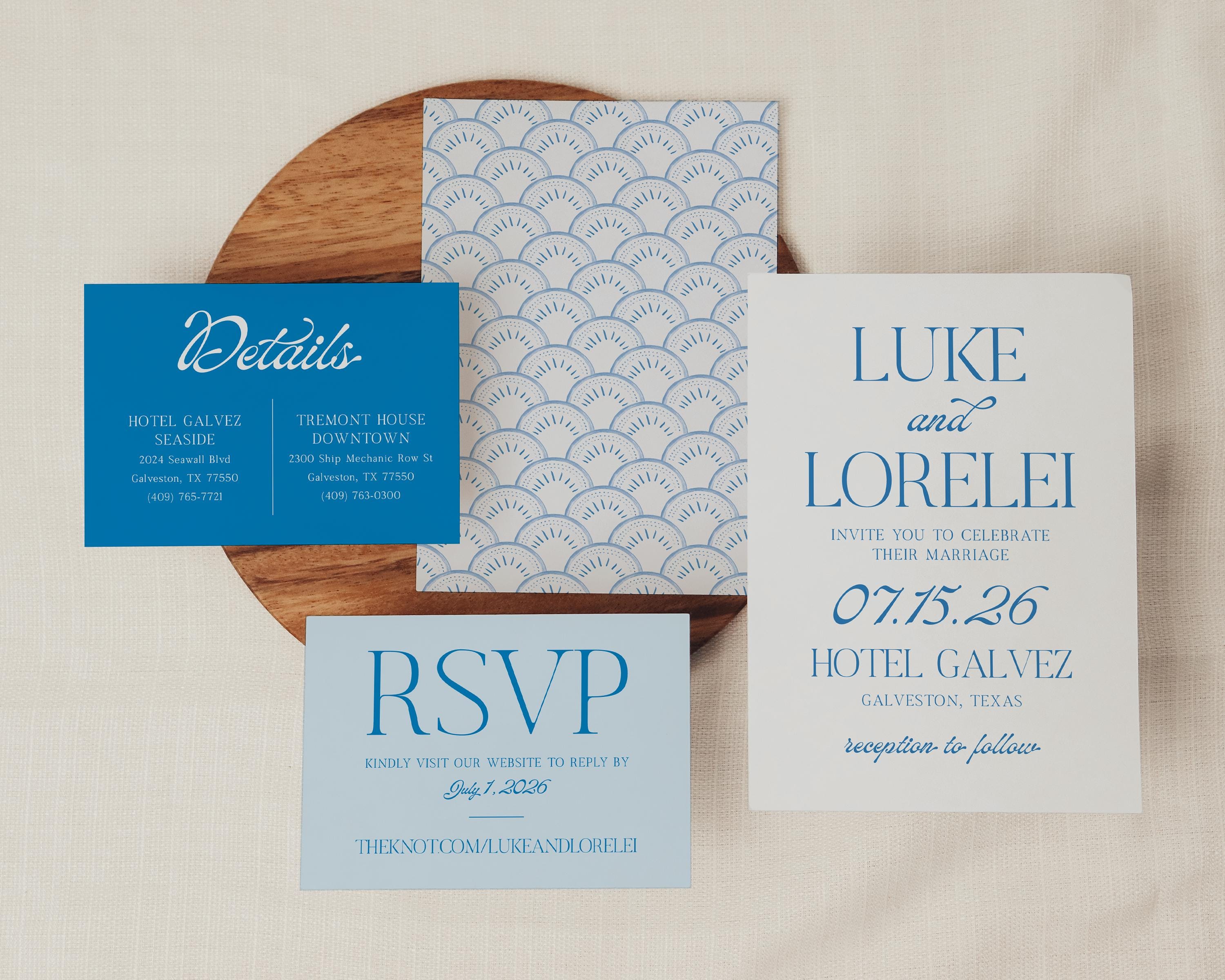 Coastal Blue Wedding Invitation Suite Seaside Beach