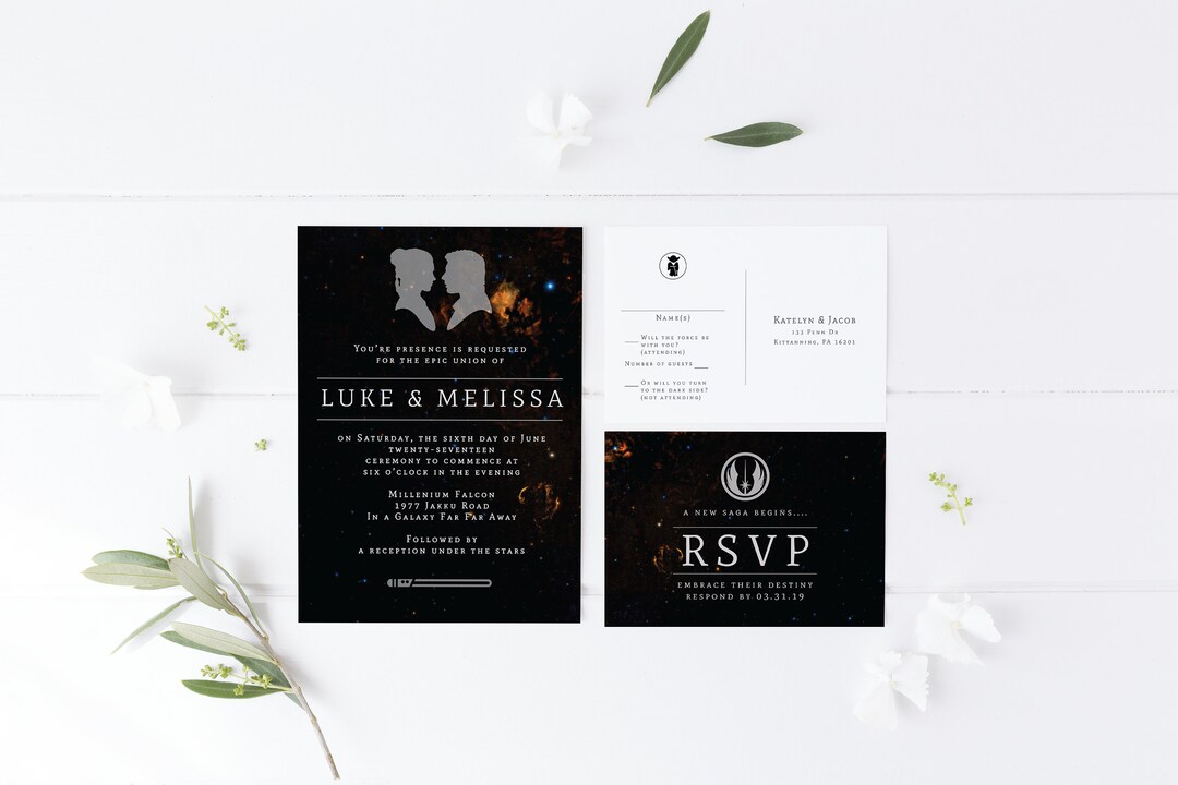 Star Wars Wedding Invitation Wedding Invitation Template Galaxy Wedding