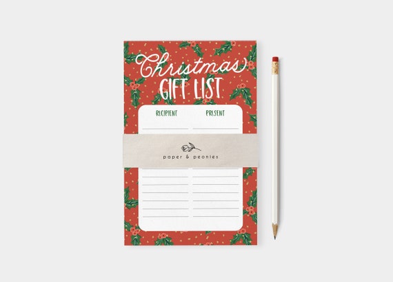 Christmas Notepad, Christmas Stationary, Gift for Her, Christmas