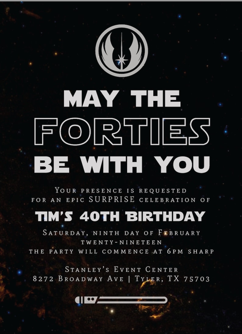 star wars birthday invitation 40th birthday invitation may