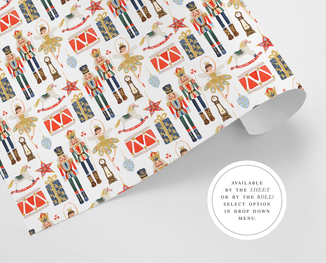 Nutcracker Wrapping Paper Christmas Gift Wrap Holiday Gift Wrap Roll