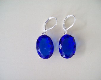 Sterling Silver Earrings - Electric Blue