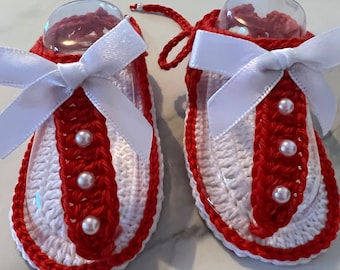 Baby Girl Crochet Sandals 0-3 Months
