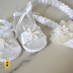 White Sandals and Headband 0-3 months