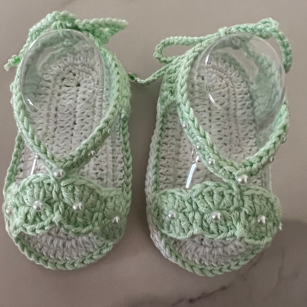 Baby Girl Crochet Sandals 0-3 Months