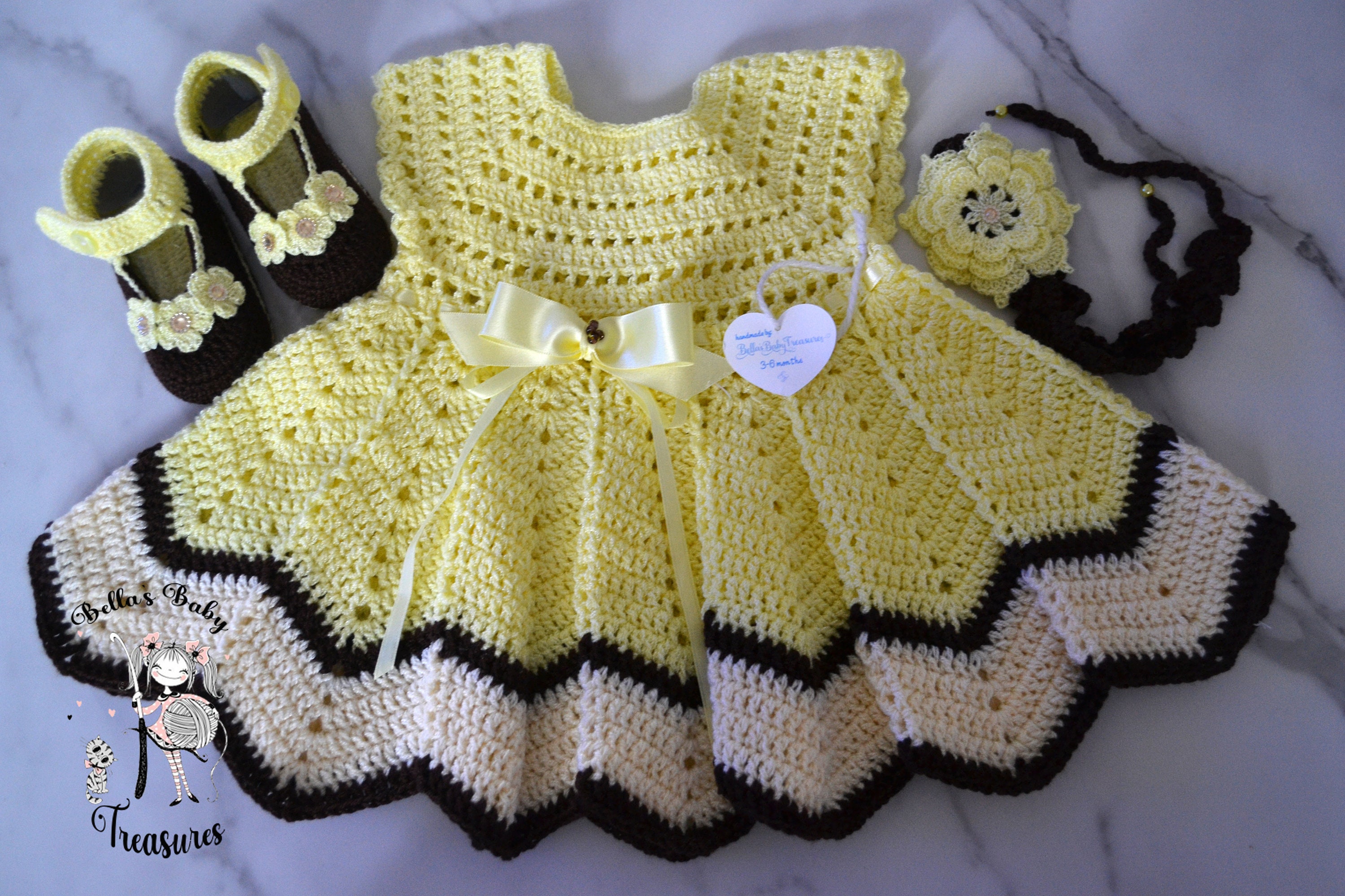 3-6 Months Dress Set With Booties and Headband - Etsy