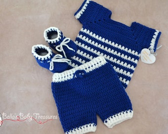 Baby Boy Outfit with Matching Booties