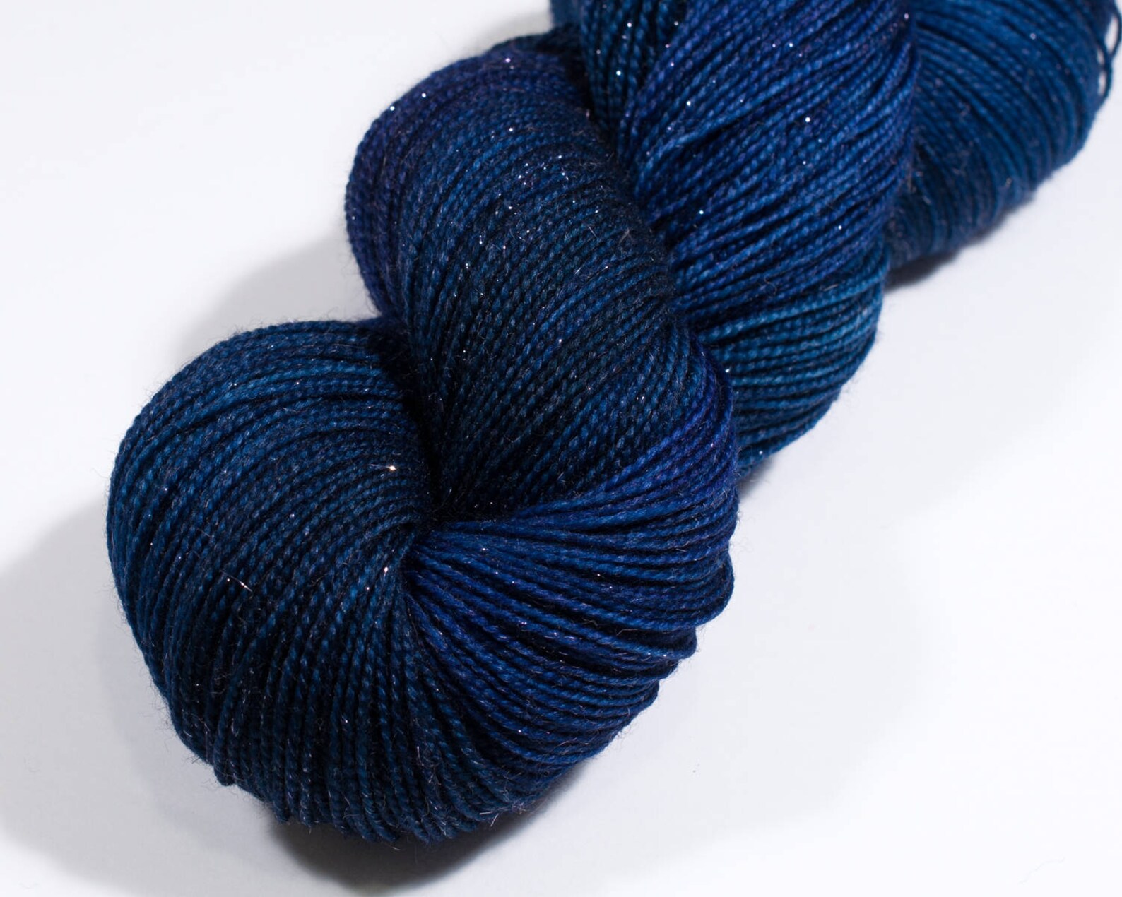 Sparkle Yarn 100 g 438 yds Navy Tonal Yarn with Silver Etsy