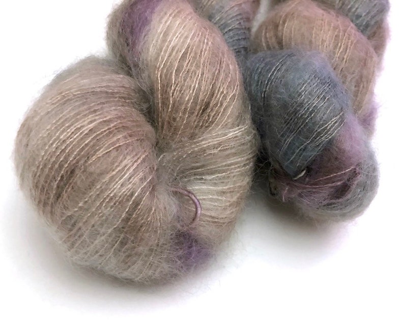 Brushed Kid Mohair Silk Yarn Lace Weight Variegated Mohair Etsy