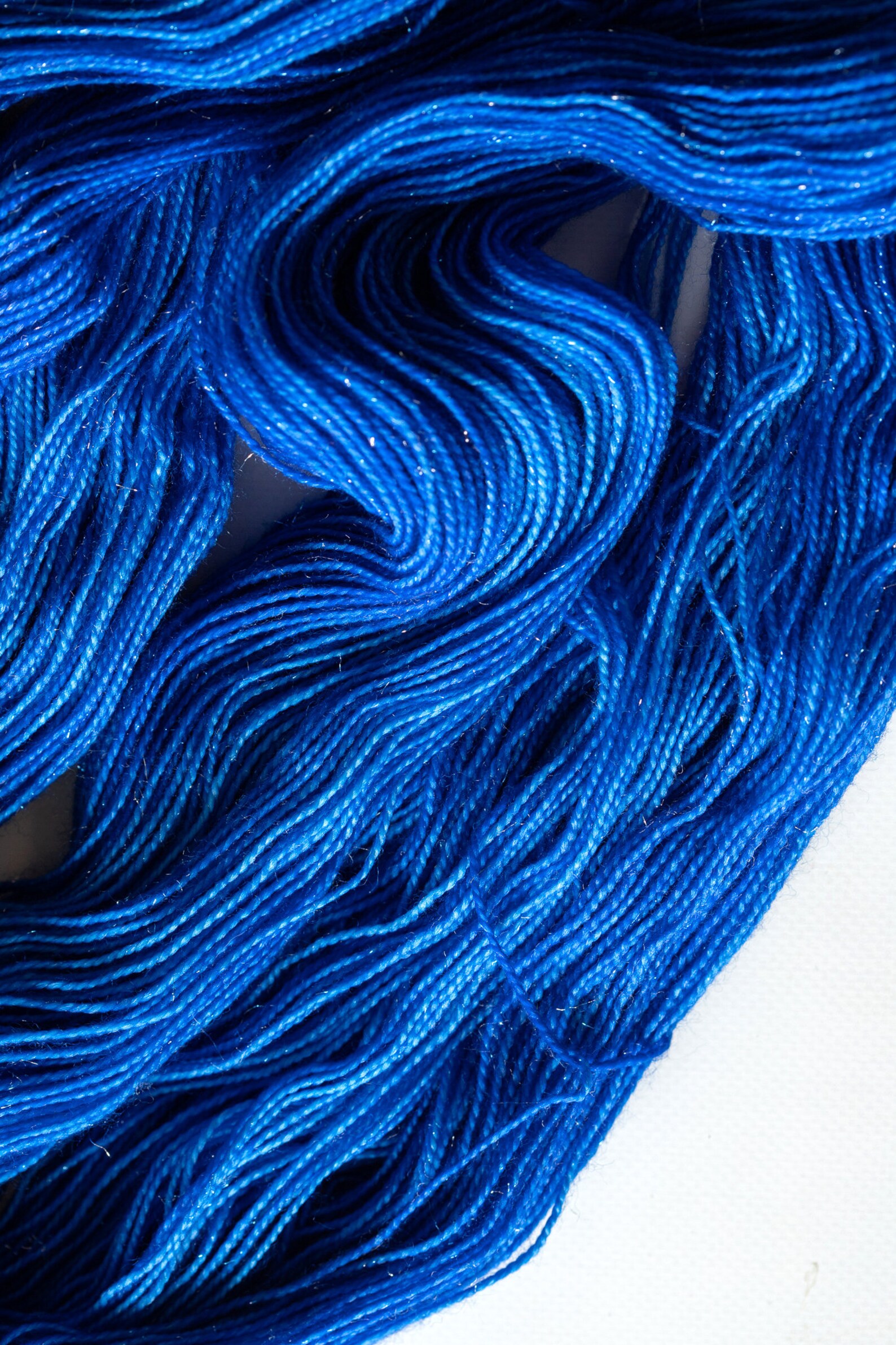 Hand Dyed Sparkle Yarn Royal Blue Semi Solid Yarn with | Etsy