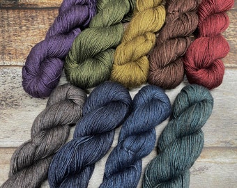 Hand Dyed Silk/Yak Yarn by Penny Stewart - Fingering Weight - 50g  218yds