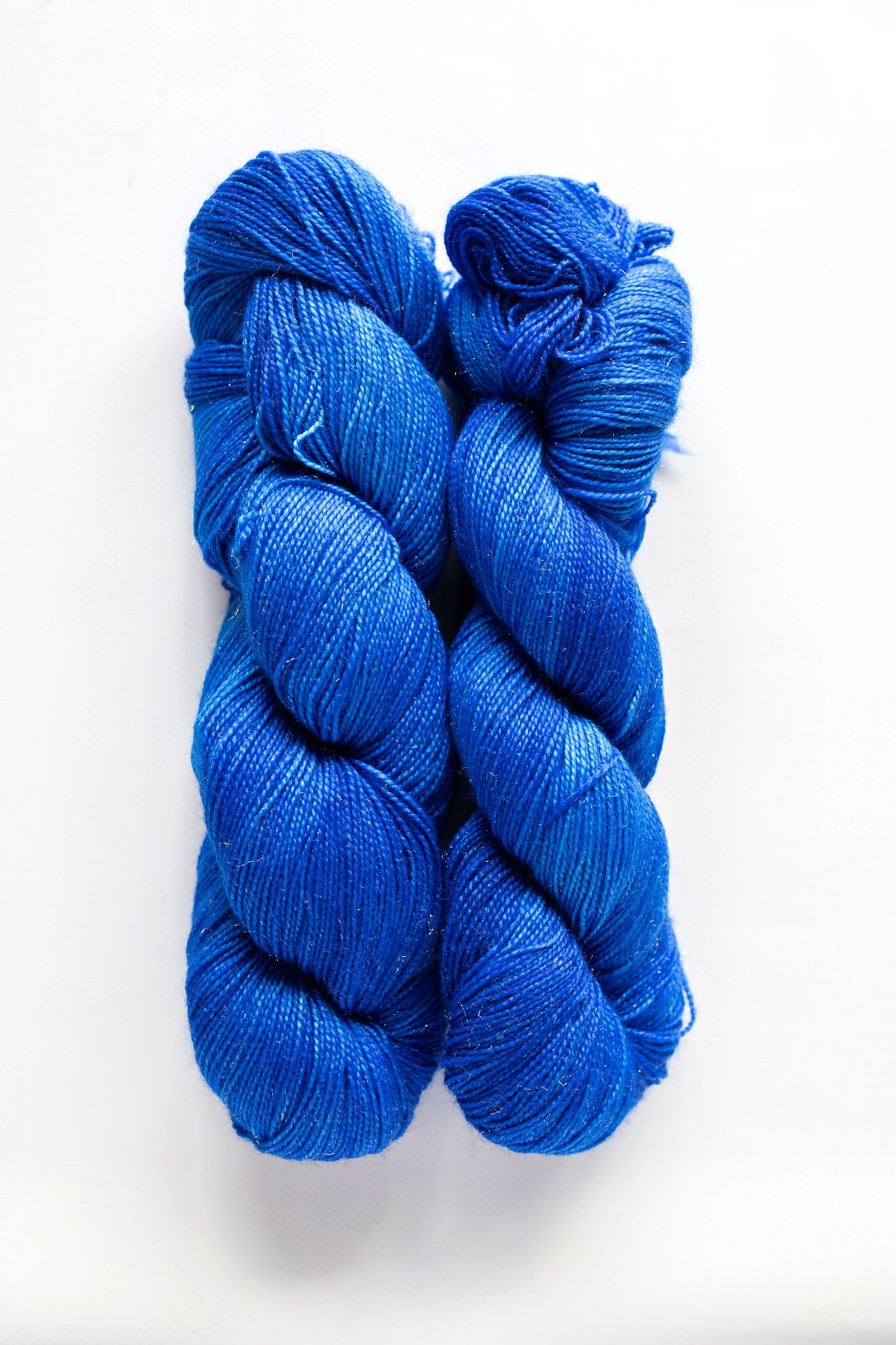 Hand Dyed Sparkle Yarn Royal Blue Semi Solid Yarn with Etsy