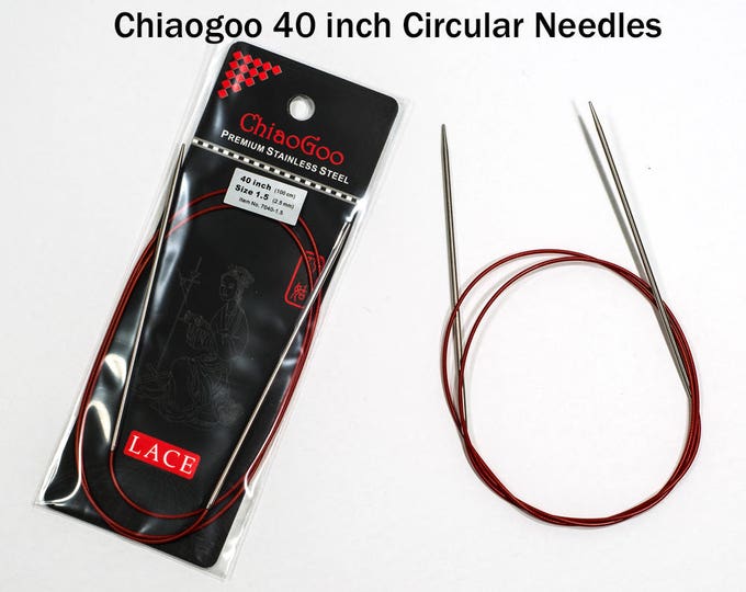 Chiaogoo Red Lace Circular Knitting Needles 40 Inch Circular Needles