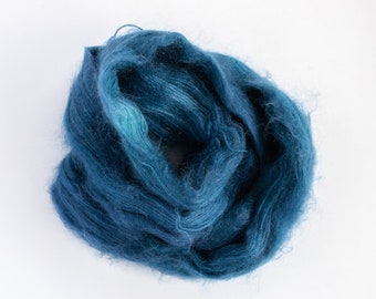 Brushed Kid Mohair Silk Yarn in Lace Weight in Navy | 50 g 459 yds | Tonal Mohair Yarn | Tapestry Weaving Yarn | Indigo Constellation