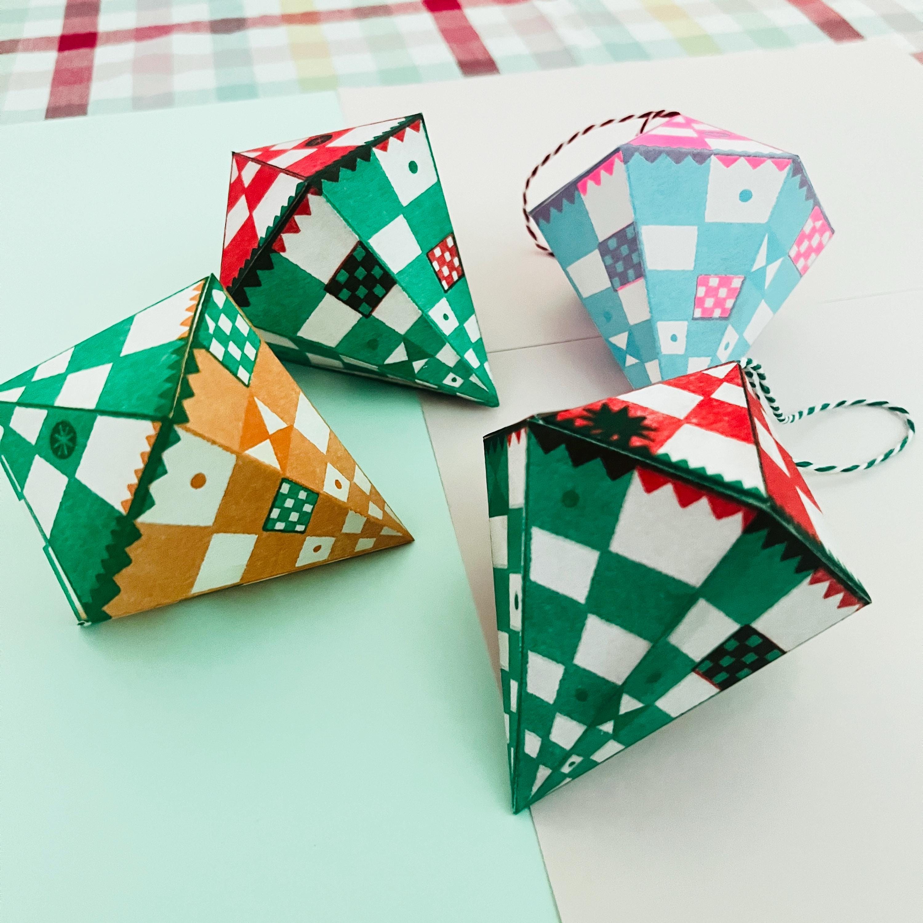Deck The Halls! DIY Colourful Risograph bauble kit, Christmas decorations, handmade gift