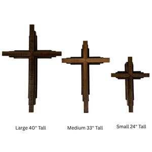 24" 3D Wooden Crucifix Cross – Handcrafted from Reclaimed Oak (Natural or Dark Stain) – Christian Wall Art, Handmade in Tennessee 画像 4