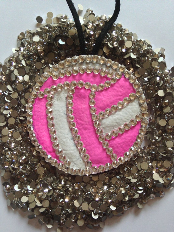 Items similar to Volleyball Bling Accessory 3.5" (90mm) Leather and