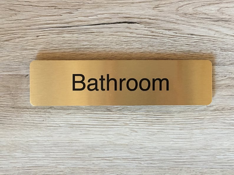 Office /& Many More ROOM DOOR SIGNS in Brushed Silver Kitchen Gold or White Metal for the Bathroom
