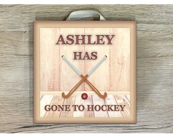 HOCKEY SIGN Custom-Made Wood or Metal Personalised Plaque: Add Own Text