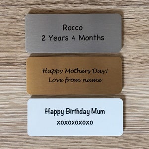 ADD TEXT to MINI Custom Made Metal Signs for House or Office in Gold, Silver or White: Packs of Two image 5