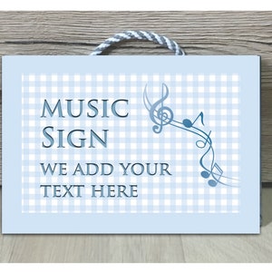 ADD TEXT to Music Personalised Custom Made Sign Door Plaque  in Metal or Wood