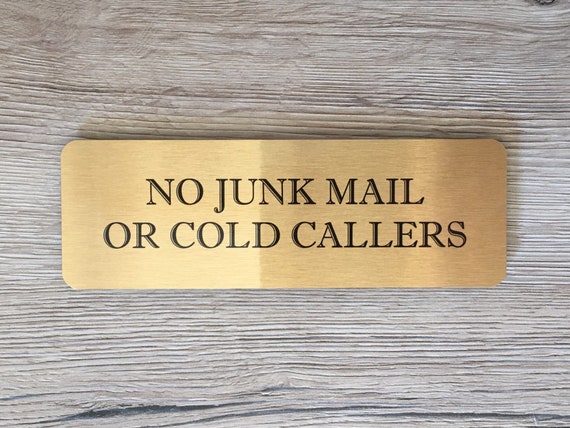 Ring Bell Metal House Office Plaque Close Door VITAL SIGNS GOLD No Junk Mail