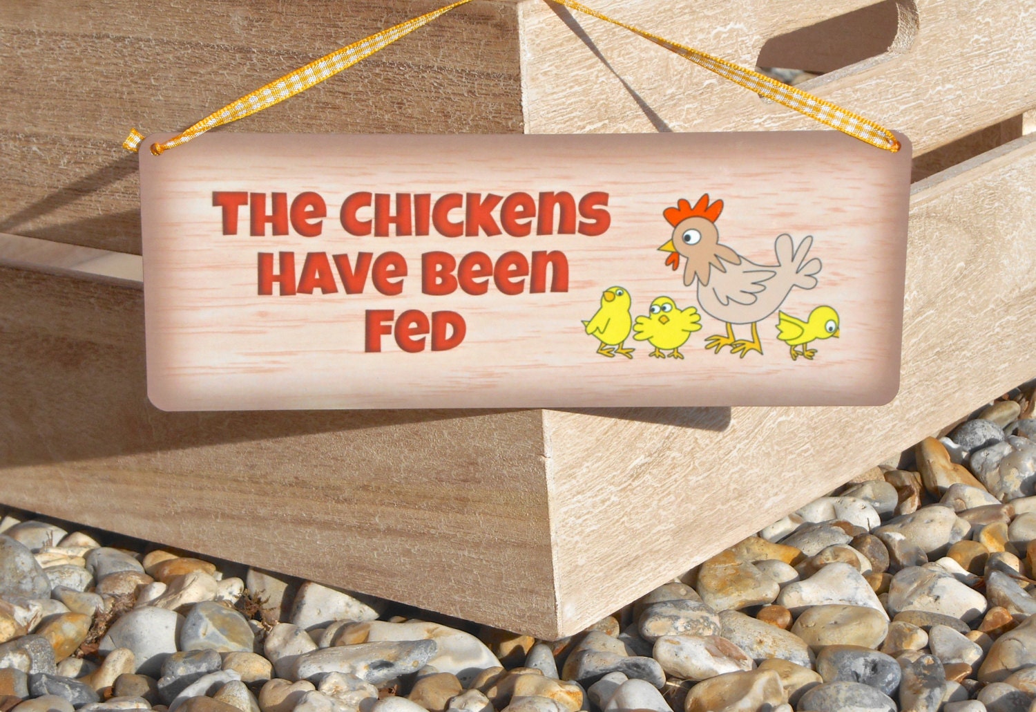 The Chickens Have Been Fed Reminder: Personalised Reversible Aluminium Door or Wall Plaque