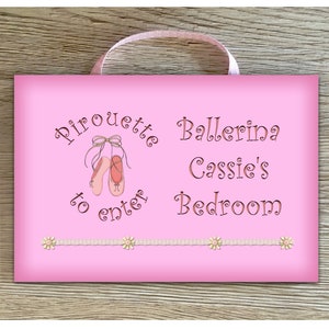 BALLET Personalised Children&#39;s Room Sign Bedroom Door Plaque