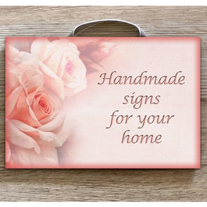 Pink Rose Vintage Personalisiertes Schild - Fügen Sie Ihre eigene Benennung, Namen, Zitat oder Nachricht hinzu