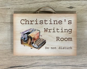 Writing Room Rustic Personalised Metal or Wood Sign